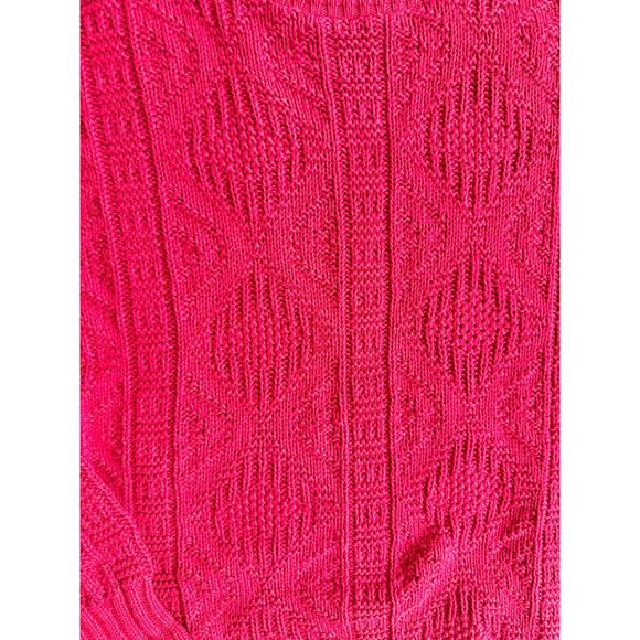 80’s Red Cotton Cable Knit Sweater size Medium - Picture 13 of 13